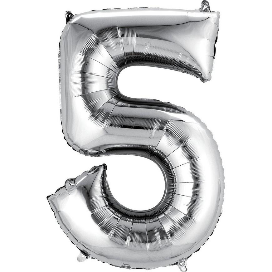 34in Silver Number Balloon (5)